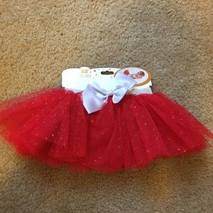 3/$12 NWT Newborn Red Glitter Skirt